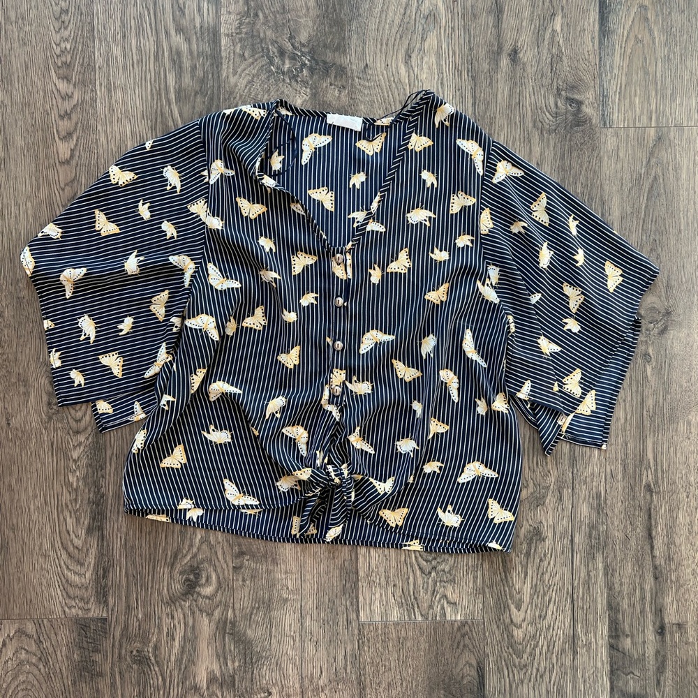 Striped Butterfly T-Shirt - Size S